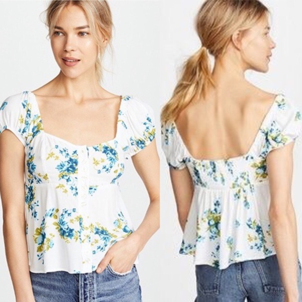 Free People Close to You Floral Blouse